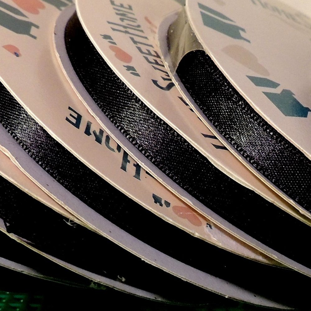 Home Sweet Home 1/4" Black D/F Ribbon